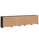 vidaXL Buffet avec lumières LED noir 283x37x67 cm