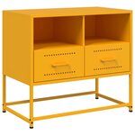 vidaXL Meuble TV jaune moutarde 68x39x60 5 cm acier