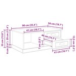 vidaXL Table basse Chêne artisanal 90 x 50 x 35 cm Bois d'ingénierie