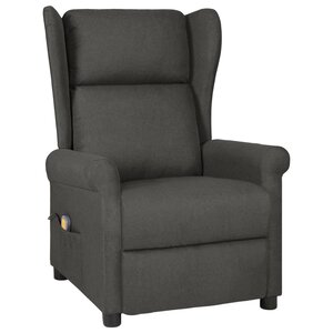 vidaXL Fauteuil de massage Gris foncé Tissu