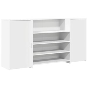 vidaXL Bureau de réception blanc 200x50x103 5 cm bois d'ingénierie