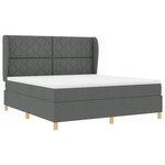vidaXL Lit à box spring avec matelas - Gris foncé  180x200 cm  Tissu