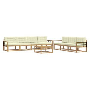vidaXL Ensemble de canapés d'extérieur 7 pc Blanc et crème