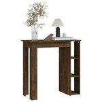 vidaXL Table de bar avec étagère chêne fumé bois d'ingénierie