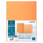 Paquet de 50 chemises 2 rabats SUPER 210g 24x32cm Orange EXACOMPTA