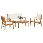 vidaXL Ensemble de canapé de jardin 4 Pièces Marron Bois d'acacia massif