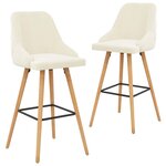vidaXL Chaises de bar lot de 2 crème velours