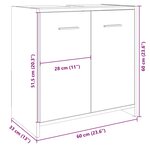 vidaXL Armoire lavabo de salle de bain chêne sonoma 60x33x60 cm