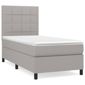 vidaXL Sommier à lattes de lit avec matelas Gris clair 80x200 cm Tissu