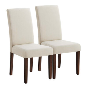 Lot de 2 chaises de salle à manger chaises cuisine dossier haut pour cuisine assise épaisse 58 x 48 x 100 cm beige 12_0008026