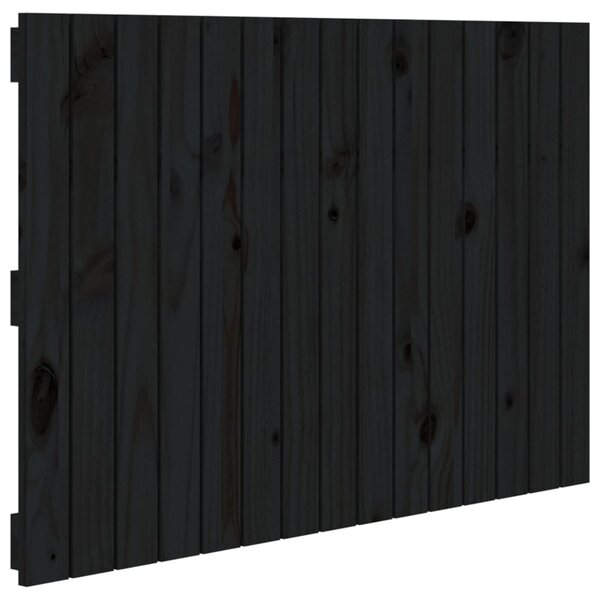 vidaXL Tête de lit murale Noir 95 5x3x60 cm Bois massif de pin