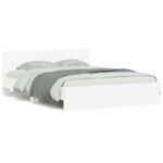 vidaXL Cadre de lit avec LED sans matelas blanc 150x200 cm
