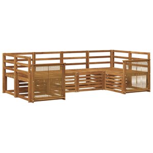vidaXL Ensemble de canapé d'angle 5 Pièces Naturel Bois d'Acacia Massif