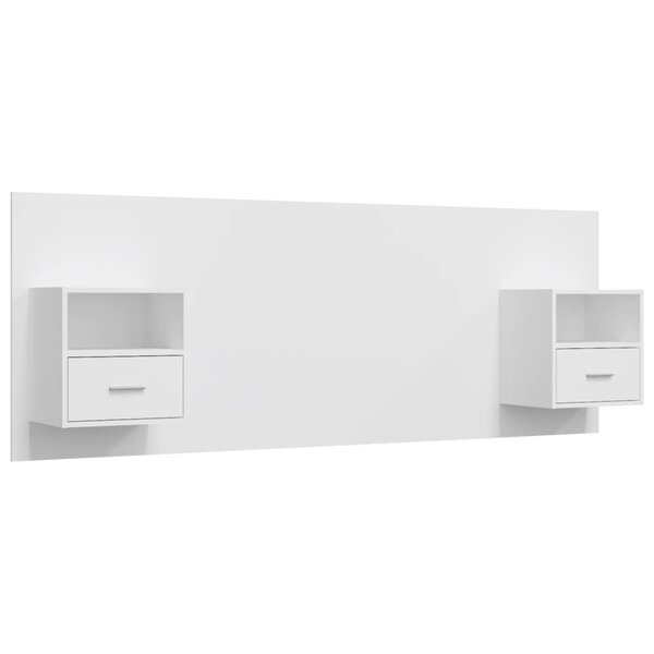 vidaXL Tête de lit avec armoires Blanc Bois d’ingénierie