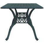 vidaXL Table de jardin vert 150x90x72 cm aluminium coulé