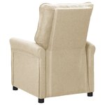 vidaXL Fauteuil inclinable Crème Tissu