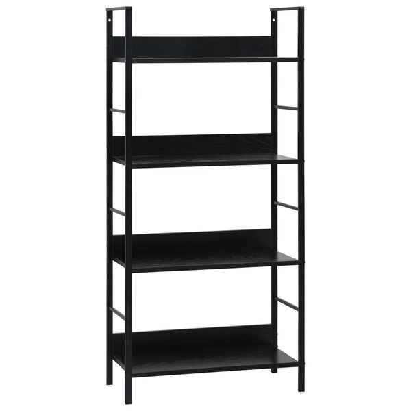 vidaXL Bibliothèque à 4 niveaux noir 60x27 6x124 5cm bois d'ingénierie