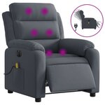 vidaXL Fauteuil inclinable de massage électrique gris foncé velours