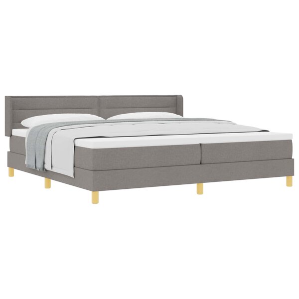 vidaXL Lit à ressorts avec matelas Taupe 200 x 200 cm tissu