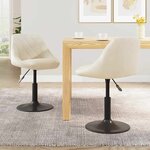 vidaXL Chaises pivotantes à manger lot de 2 Crème Velours