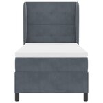 vidaXL Lit à ressorts avec matelas Gris foncé 100 x 200 cm Velours
