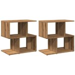 vidaXL Tables de chevet 2 Pièces chêne artisanal bois d'ingénierie