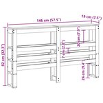 vidaXL Tête de lit avec étagères blanc 140 cm bois massif de pin