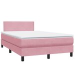 vidaXL Sommier à lattes de lit avec matelas rose 120x220 cm velours