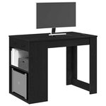 vidaXL Bureau avec tiroir et étagère chêne noir bois d'ingénierie