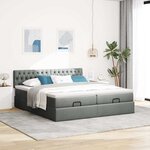 VidaXL Cadre de lit ottoman avec matelas gris foncé 200x200cm tissu