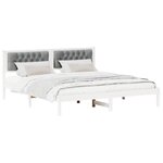 vidaXL Cadre de lit Gris clair 160 x 200 cm Pin massif