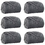 vidaXL Couvertures à jeter 6 Pièces Gris foncé 270 x 240 cm Toison