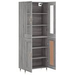 vidaXL Buffet haut Sonoma gris 69 5x34x180 cm Bois d'ingénierie