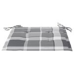 vidaXL Chaises de jardin et coussins à carreaux gris lot de 8 Teck