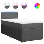 vidaXL Sommier à lattes de lit avec matelas Gris foncé 100x200cm Tissu