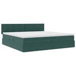 vidaXL Lit de Rangement avec matelas Vert foncé 200 x 200 cm Velours