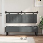 vidaXL Tête de lit suspendue Avec lumière LED Gris foncé Tissu