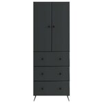 vidaXL Ensemble de Meubles 2 Pièces Noir 66 x 34 5 x 90 cm