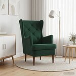 vidaXL Fauteuil Vert foncé Velours