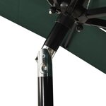 vidaXL Parasol à 3 niveaux avec mât en aluminium Vert 2x2 m