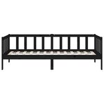vidaXL Lit de jour Noir 90x190 cm Bois de pin massif