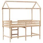 vidaXL Lit superposé avec échelle et toit sans matelas 90x190 cm