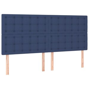 vidaXL Tête de lit Bleu 180x5x118/128 cm Tissu