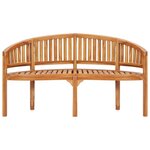 vidaXL Banc de jardin en forme de banane 151 cm Teck solide