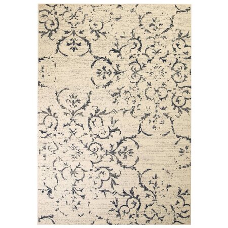 Vidaxl tapis moderne design floral 160 x 230 cm beige / bleu
