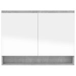 vidaXL Armoire à miroir de salle de bain 80x15x60 cm MDF Gris béton