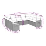 vidaXL Salon de jardin avec coussins 9 Pièces beige résine tressée