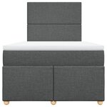 vidaXL Sommier à lattes de lit avec matelas gris foncé 120x190cm tissu