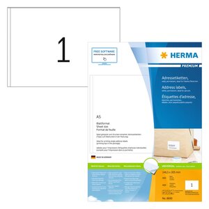 HERMA Étiquettes permanentes PREMIUM A5 148 5x205 mm 400 Feuilles