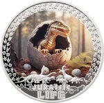 Pièce de monnaie en Argent 10 Dollars g 31.1 (1 oz) Millésime 2025 Jurassic Life EGG HATCHLING